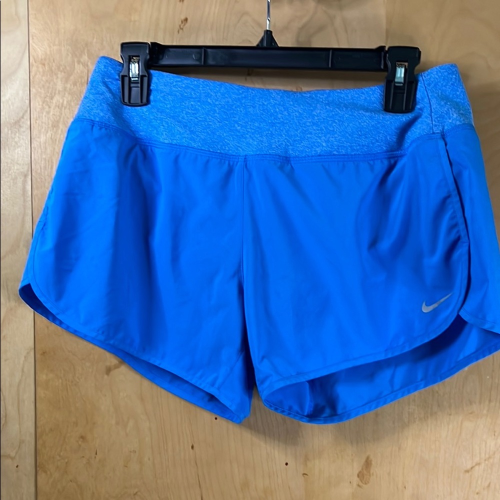 Nike Blue Athletic Running Shorts with Split-Leg Design